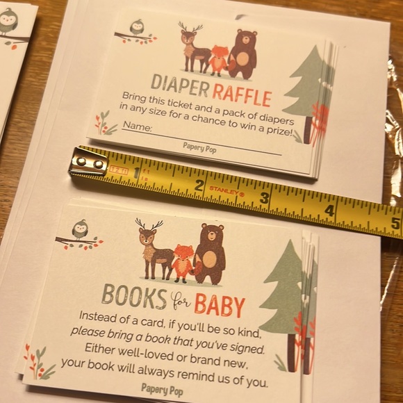 💚3 for $15💚 14 Woodland Animals Baby Shower Invitations Envelopes Inserts NEW - Picture 5 of 16